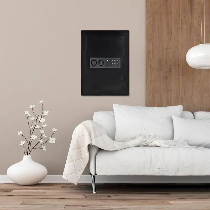 Goplus 22"-Wandsafe mit elektronischem Schloss, hochwertiger Einbausafe für den Einbau zwischen den Holzständern, versteckter Wandsafe