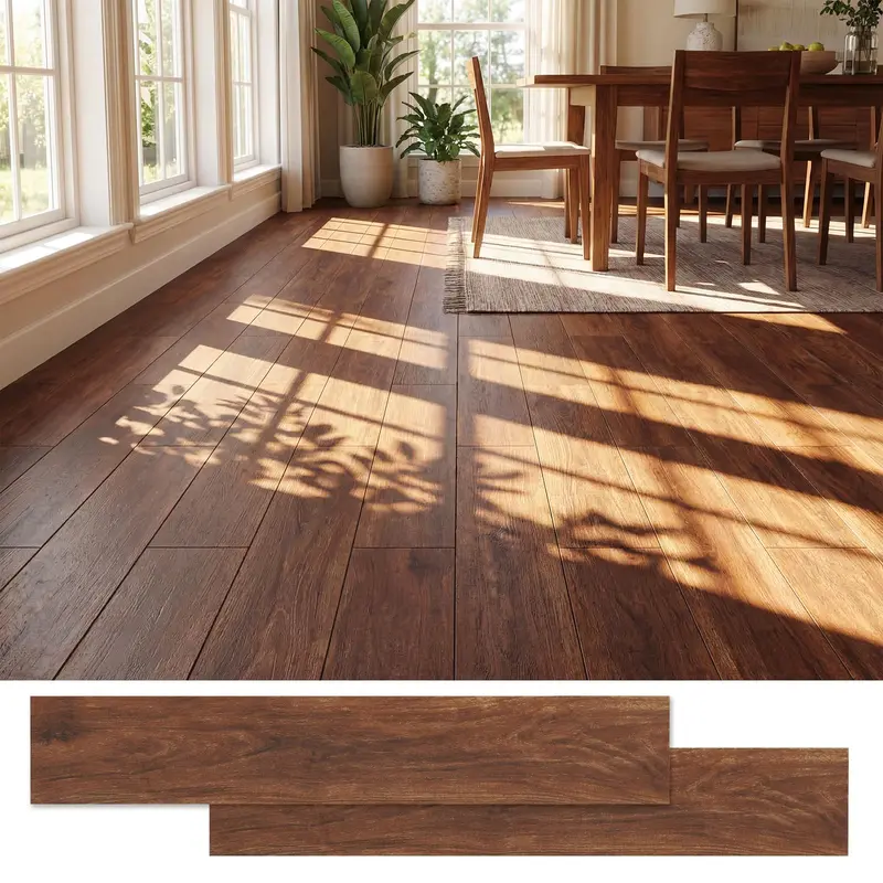 Goplus 24-tlg. Vinyl-Bodenbelag mit Holzoptik, 36 sq.ft, wasserdicht 2