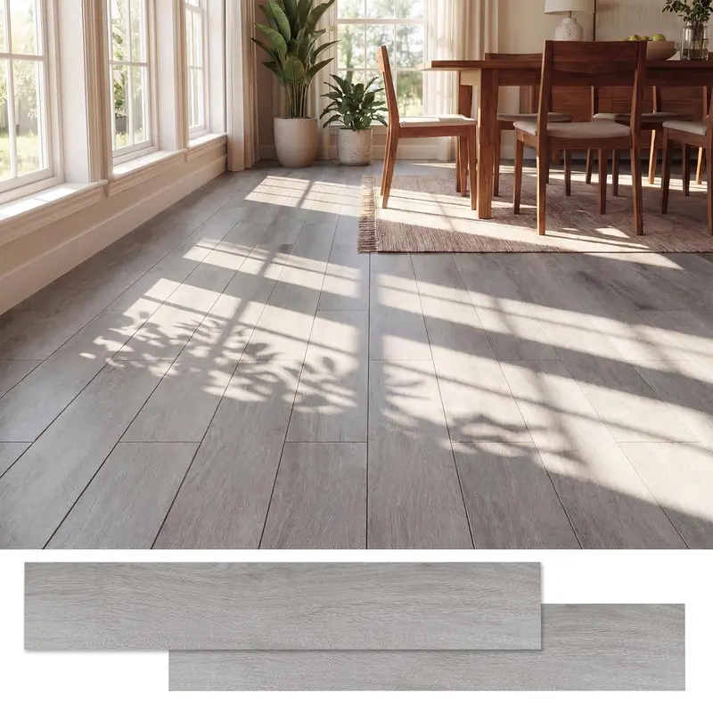 Goplus 24-tlg. Vinyl-Bodenbelag mit Holzoptik, 36 sq.ft, wasserdicht