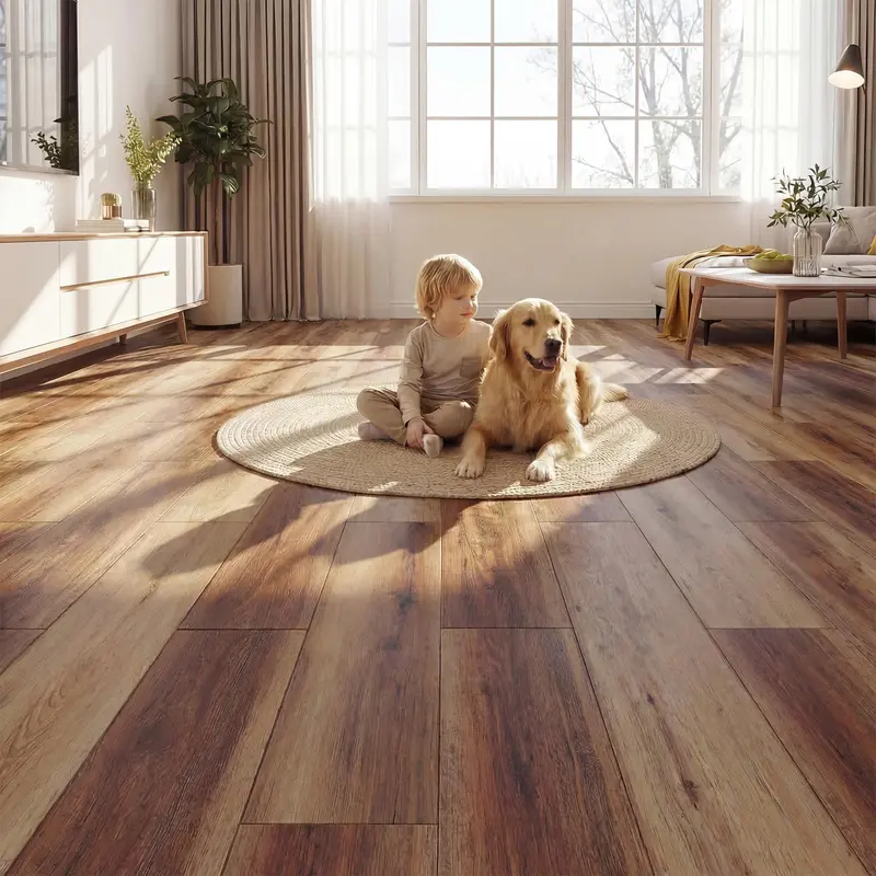 Goplus 24-tlg. Vinyl-Bodenbelag mit Holzoptik, 36 sq.ft, wasserdicht