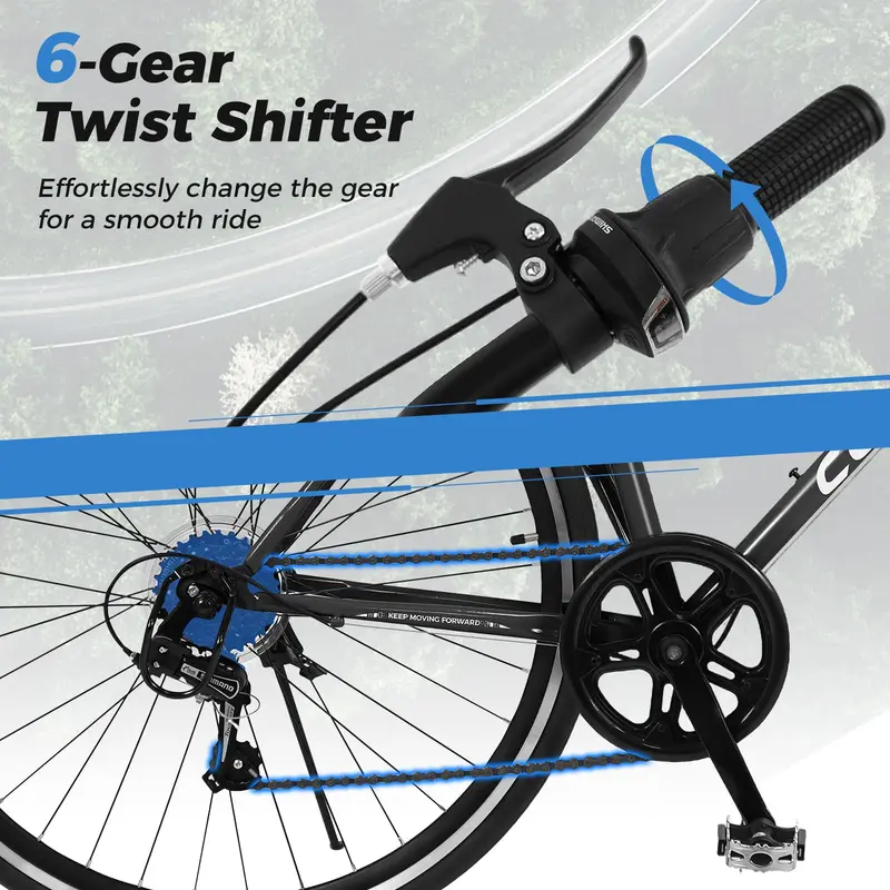Goplus 26"-Mountainbike mit 6-Gang-Antrieb, vorderer und hinterer Doppelbremse 2