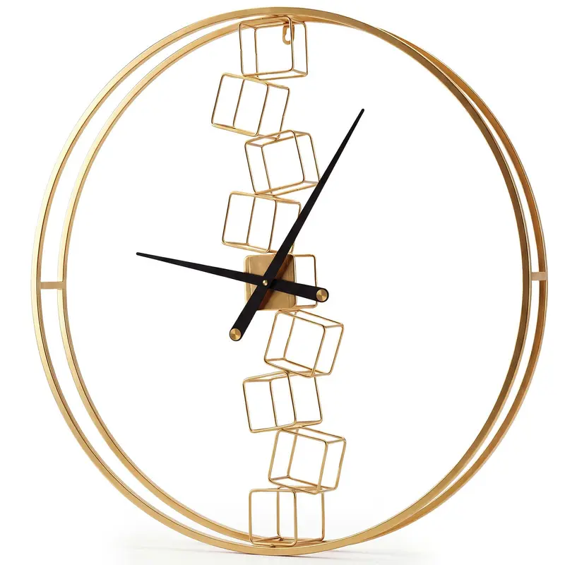 Goplus 27"-Wanduhr im nordischen Stil aus großem Metall – batteriebetriebene Wanddekoration für das Wohnzimmer 2