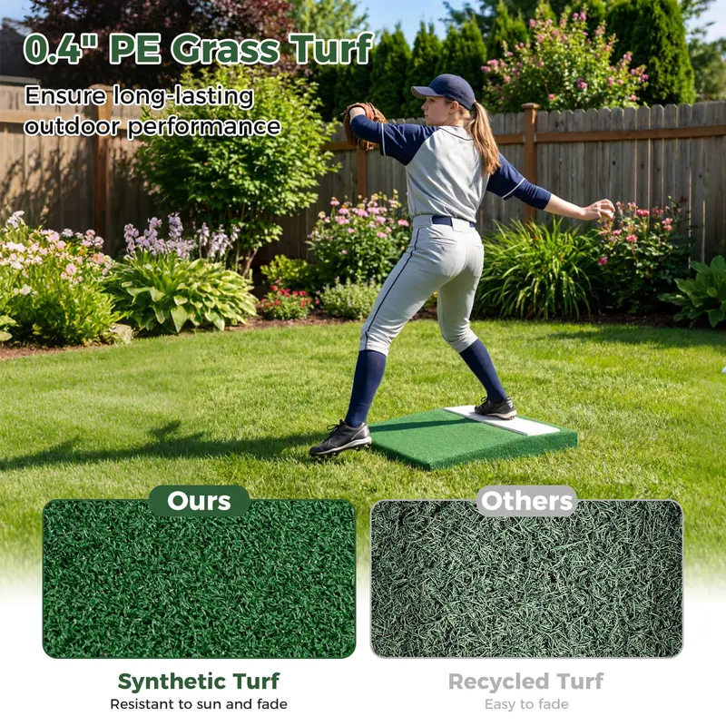 GoPlus 27" x 27" x 4" tragbare Pitcher-Mound mit Baseball 2