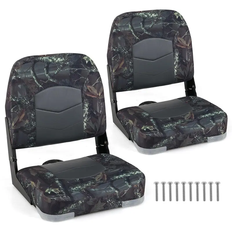 Goplus 2er-Pack – Dunkle Camo-wasserdichte Bootssitze für Kapitäne und Angler
