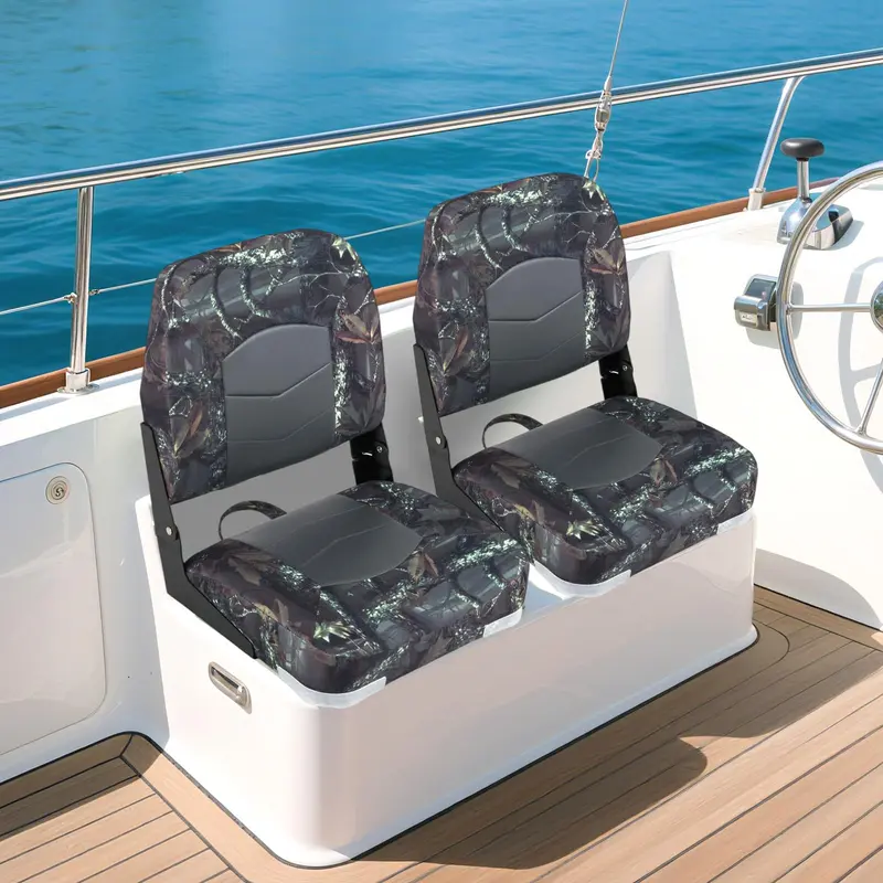 Goplus 2er-Pack – Dunkle Camo-wasserdichte Bootssitze für Kapitäne und Angler