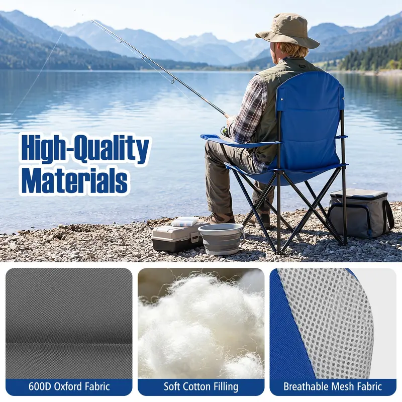 Goplus 2er-Pack klappbare Campingstühle | Tragkraft bis 150 kg für Erwachsene – ideal für Angeln, Rasen und Strand