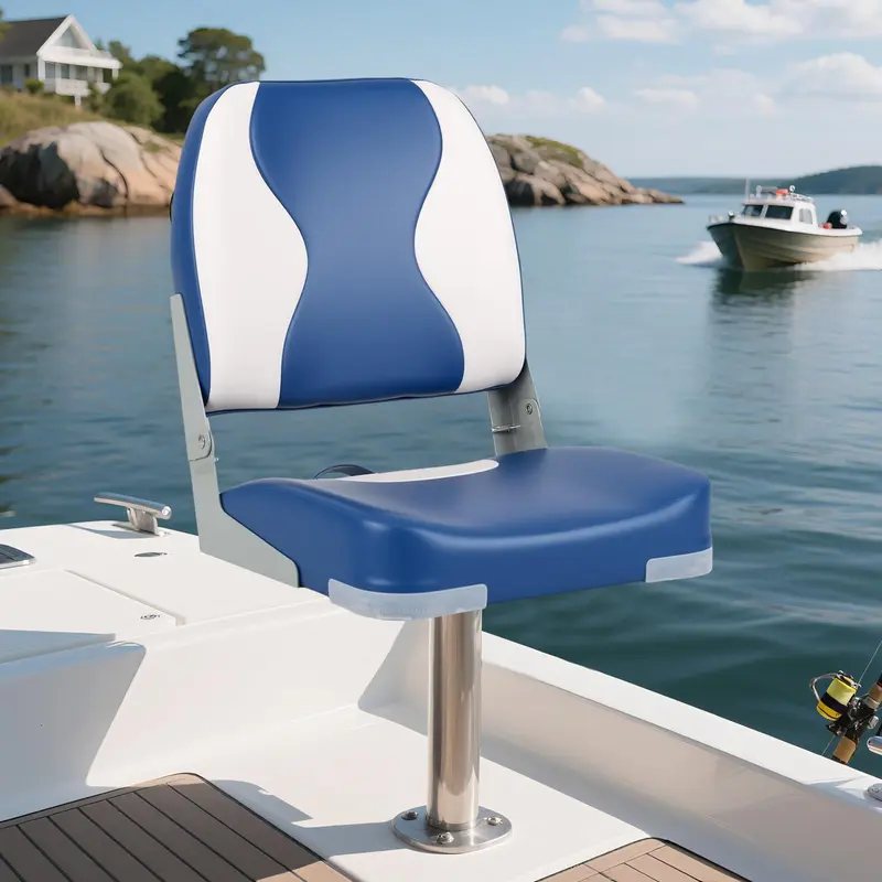 Goplus 2er-Set Bootssitze mit dickem Schaumstoffpolster – Wellenmuster in Blau 2