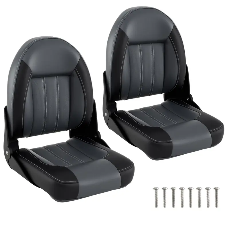 Goplus 2er-Set klappbare Hochlehner-Bootsstühle | wasserdichte PVC-Leder-Kabinensitze