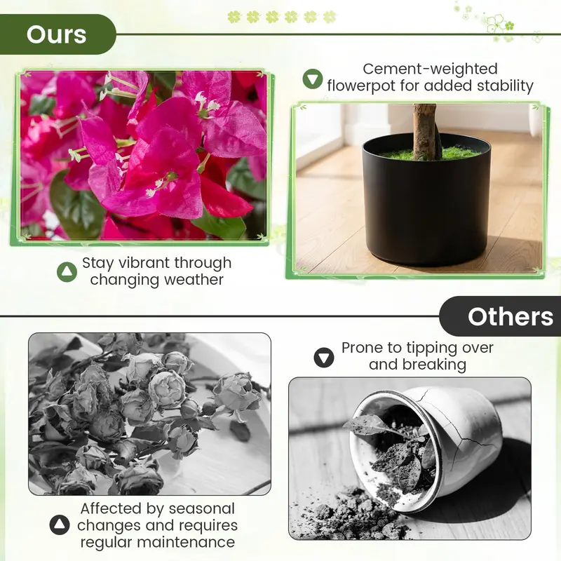 Goplus 2er-Set künstliche Azaleenbäume mit lebendigen blühenden Blüten für Indoor- und Outdoor-Dekoration