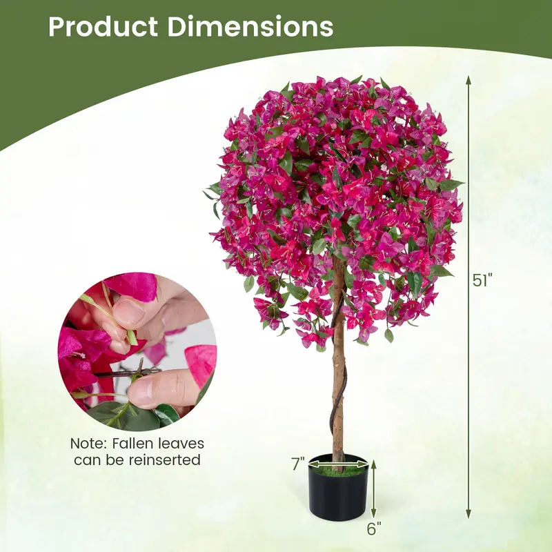 Goplus 2er-Set künstliche Azaleenbäume mit lebendigen blühenden Blüten für Indoor- und Outdoor-Dekoration