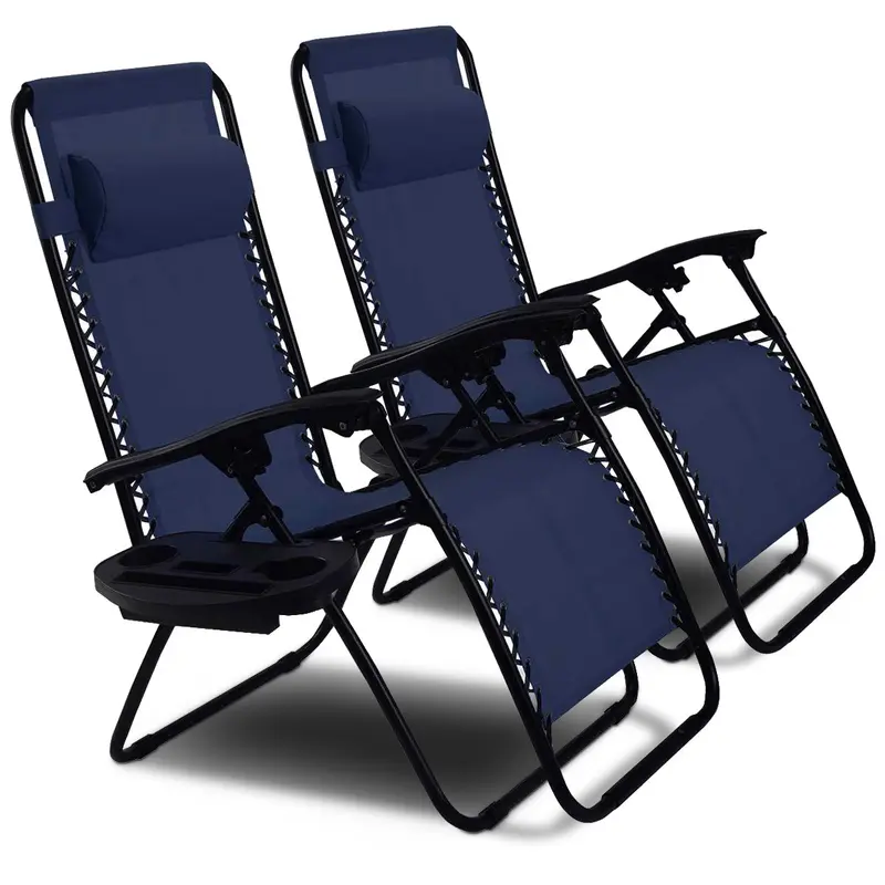 Goplus 2er-Set Zero-Gravity-Stühle, Liegestuhl für Terrasse und Garten, klappbar