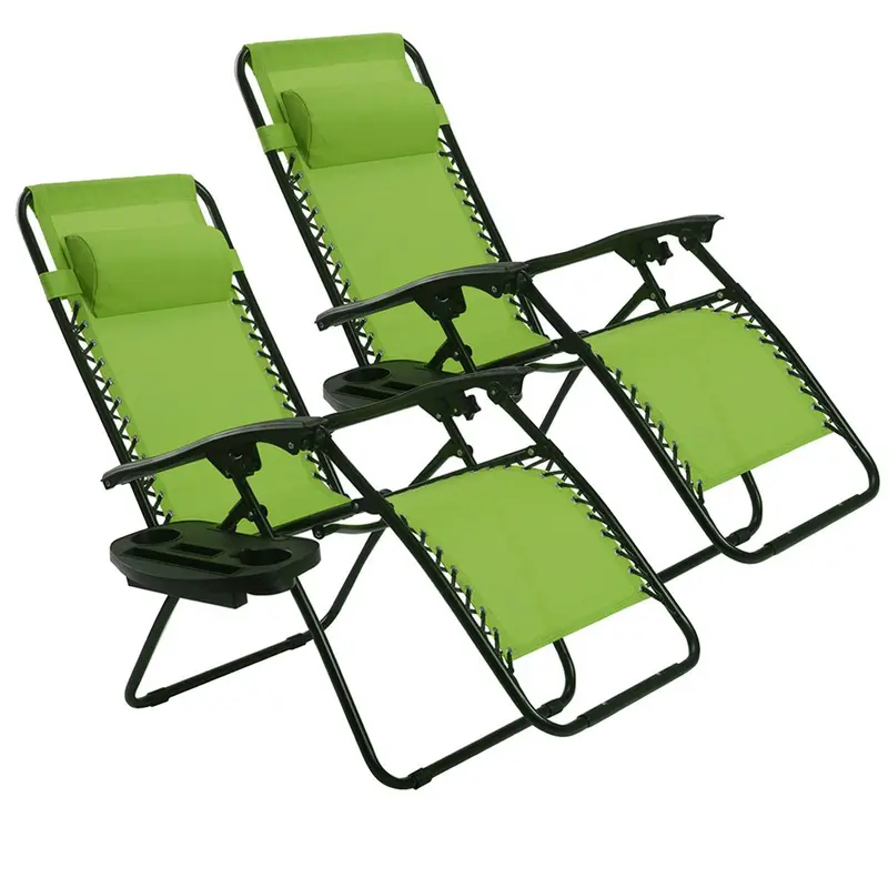 Goplus 2er-Set Zero-Gravity-Stühle, Liegestuhl für Terrasse und Garten, klappbar