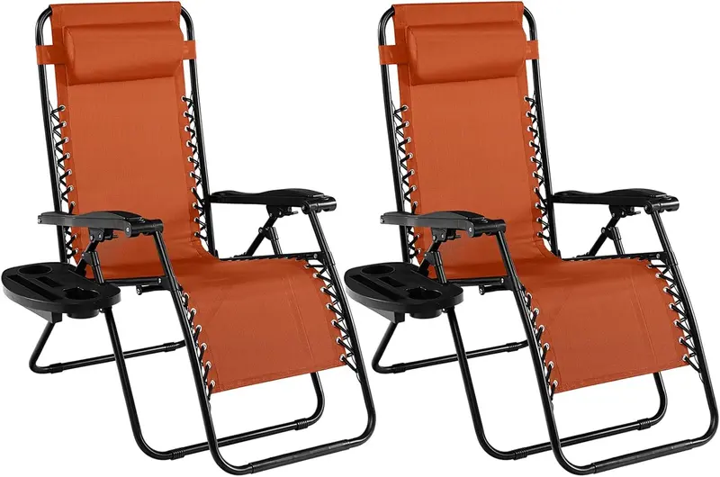 Goplus 2er-Set Zero-Gravity-Stühle, Liegestuhl für Terrasse und Garten, klappbar