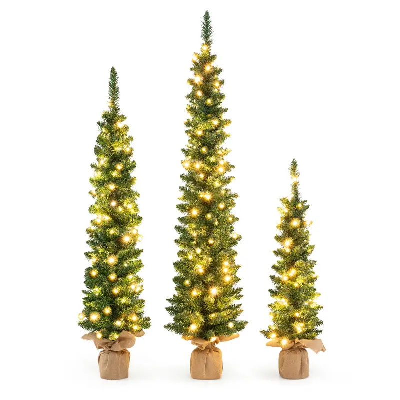 GoPlus 3', 4', 5' vorgefertigte künstliche Weihnachtsbaum-Sets (3 Stück)