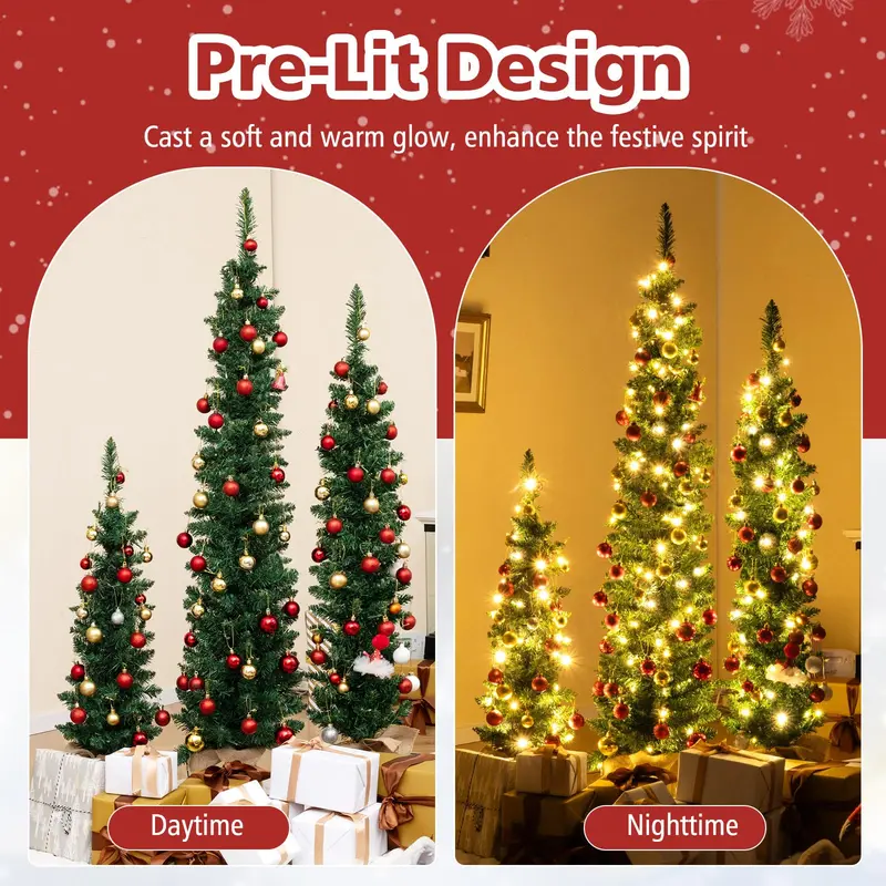 GoPlus 3', 4', 5' vorgefertigte künstliche Weihnachtsbaum-Sets (3 Stück)