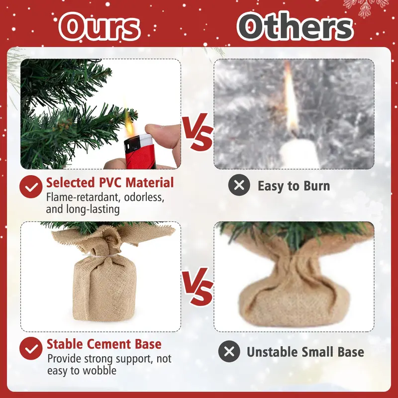 GoPlus 3', 4', 5' vorgefertigte künstliche Weihnachtsbaum-Sets (3 Stück)