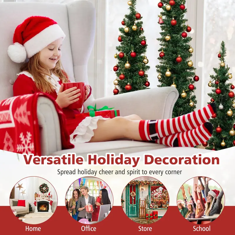 GoPlus 3', 4', 5' vorgefertigte künstliche Weihnachtsbaum-Sets (3 Stück)