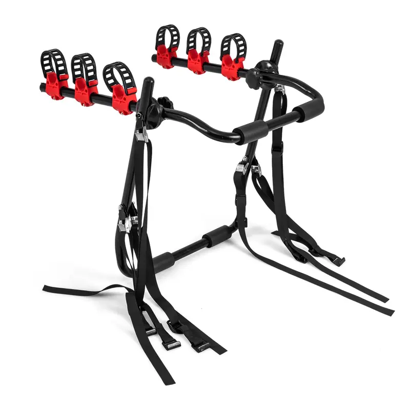 Goplus 3-Fahrrad-Kofferraumträger, klappbar, aus Kohlenstoffstahl, Fahrradtransporter