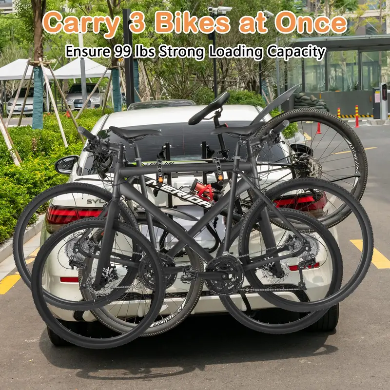 Goplus 3-Fahrrad-Träger für Kofferraummontage, verstellbarer Träger mit anpassbarer Länge und Neigungswinkel 2