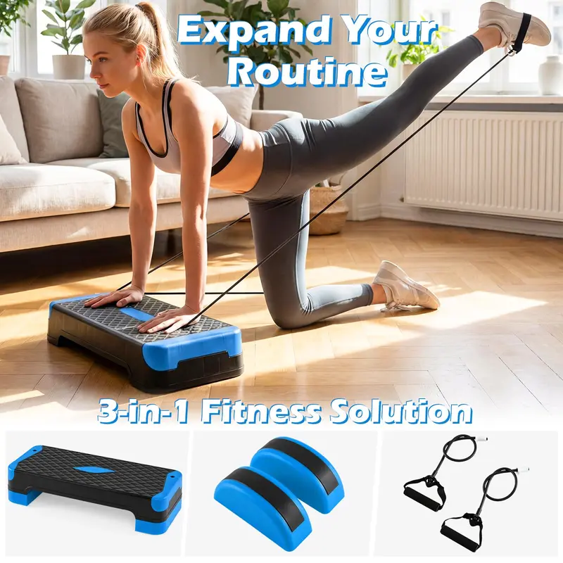 Goplus 3-in-1-Aerobic-Step-Plattform, 600 lbs, höhenverstellbarer Trainingsstepper