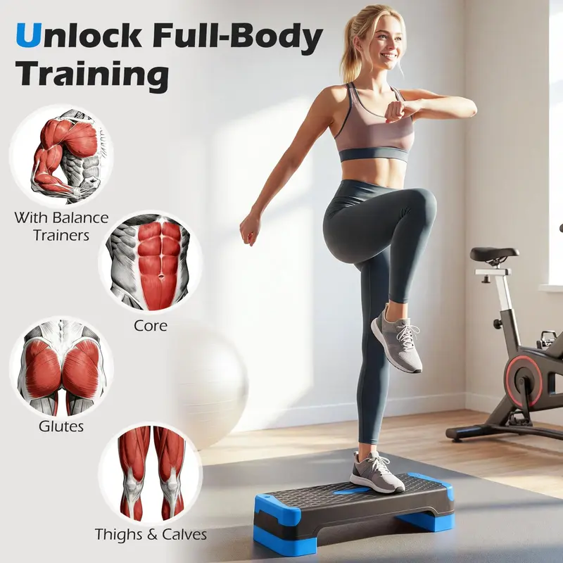 Goplus 3-in-1-Aerobic-Step-Plattform, 600 lbs, höhenverstellbarer Trainingsstepper