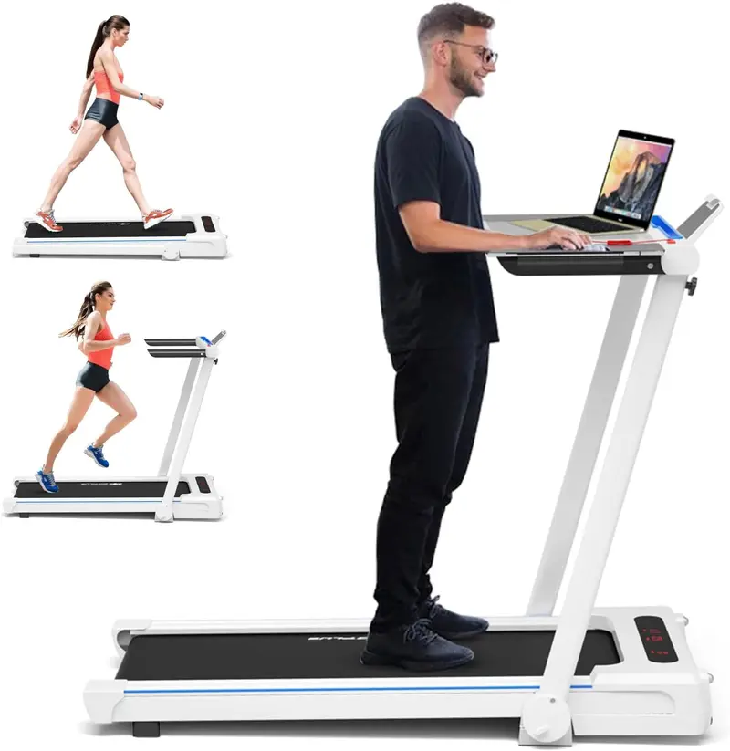 Goplus 3-in-1-Laufband unter dem Schreibtisch mit abnehmbarem Arbeitsplatz