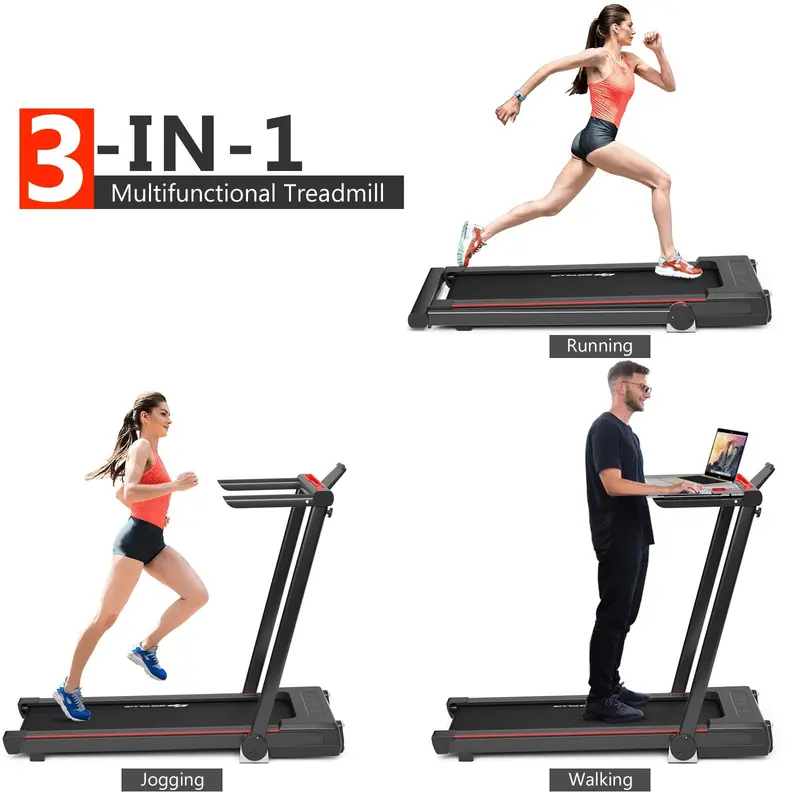 Goplus 3-in-1-Laufband unter dem Schreibtisch mit abnehmbarem Arbeitsplatz