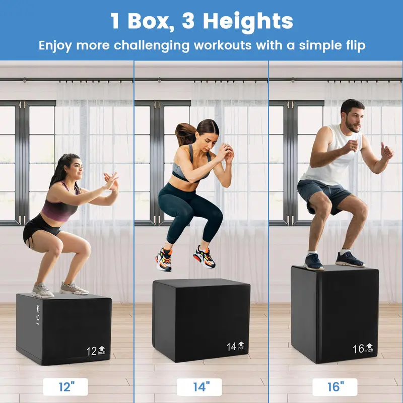 Goplus 3-in-1 Plyometrische Sprungbox aus hochdichtem Schaumstoff
