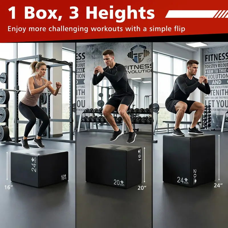Goplus 3-in-1-Schaumstoff-Plyometrik-Kasten | Hochdichter Schaumstoff-Plyo-Kasten für das Heimtraining 2