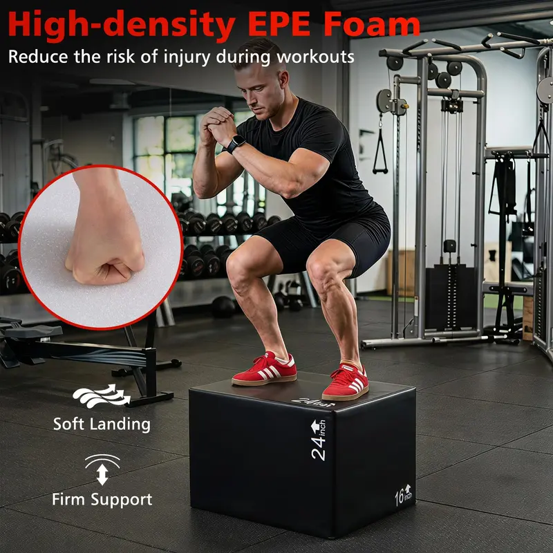 Goplus 3-in-1-Schaumstoff-Plyometrik-Kasten | Hochdichter Schaumstoff-Plyo-Kasten für das Heimtraining