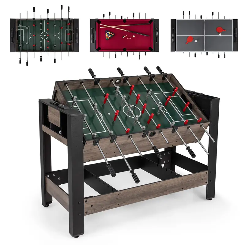 Goplus 3-in-1-Schwenktisch für Spiele mit Kicker-, Billard- und Tischtennisfunktion für Erwachsene