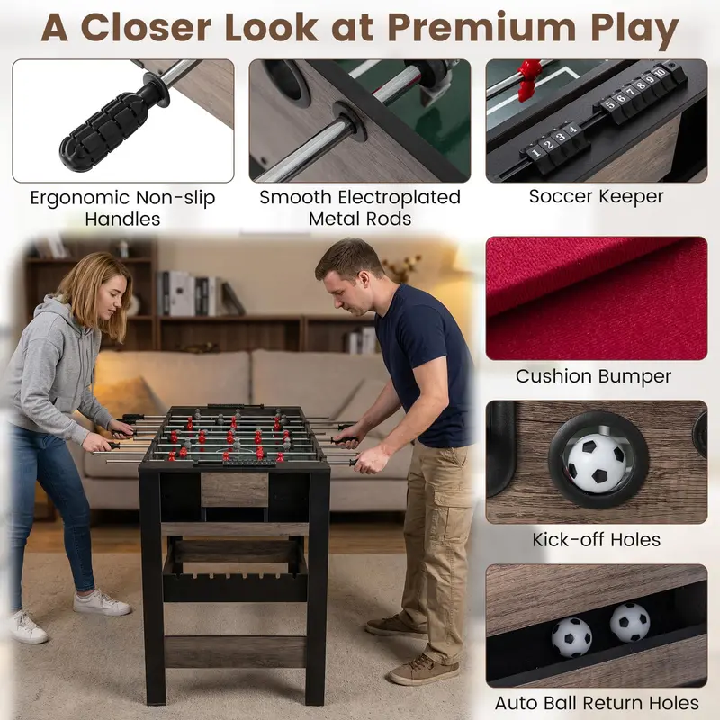 Goplus 3-in-1-Schwenktisch für Spiele mit Kicker-, Billard- und Tischtennisfunktion für Erwachsene