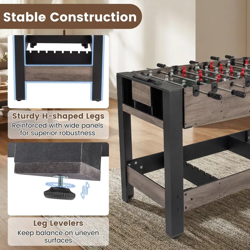 Goplus 3-in-1-Schwenktisch für Spiele mit Kicker-, Billard- und Tischtennisfunktion für Erwachsene