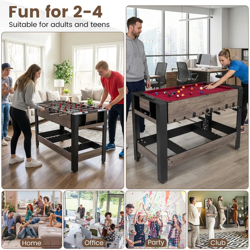 Goplus 3-in-1-Schwenktisch für Spiele mit Kicker-, Billard- und Tischtennisfunktion für Erwachsene