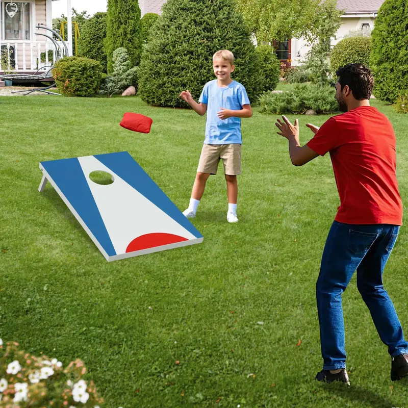 Goplus 3 x 2 Fuß (ca. 90 x 60 cm) Cornhole-Brett-Set mit 8 Säckchen