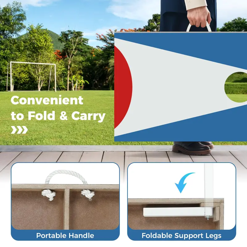 Goplus 3 x 2 Fuß (ca. 90 x 60 cm) Cornhole-Brett-Set mit 8 Säckchen