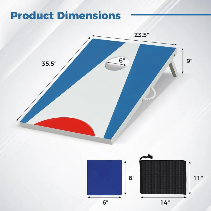 Goplus 3 x 2 Fuß (ca. 90 x 60 cm) Cornhole-Brett-Set mit 8 Säckchen
