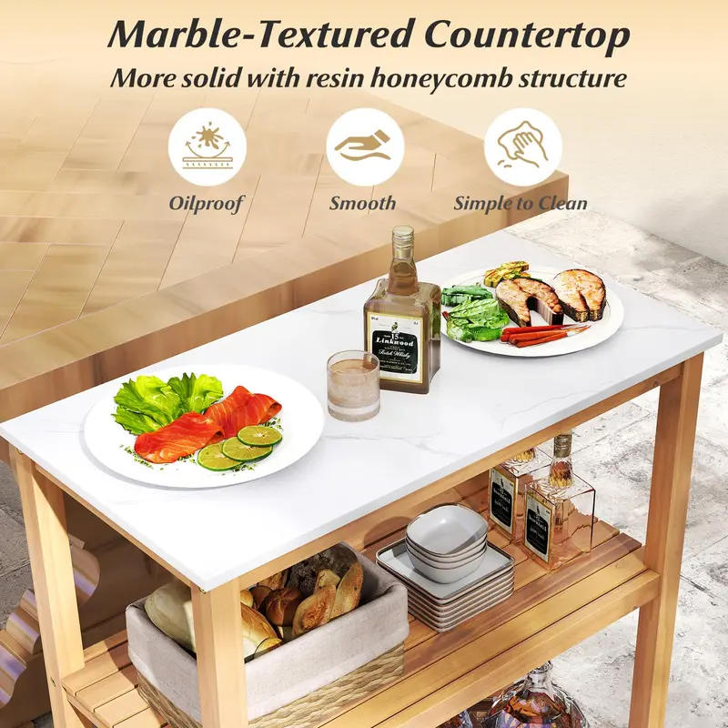 Goplus 32" x 16" x 36" dreistufiger Holz-Beistelltisch für die Terrasse