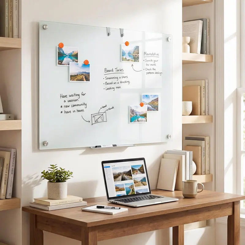 Goplus 36" x 24" magnetische Glas-Whiteboard-Tafel zum Trockenlöschen mit Radierer