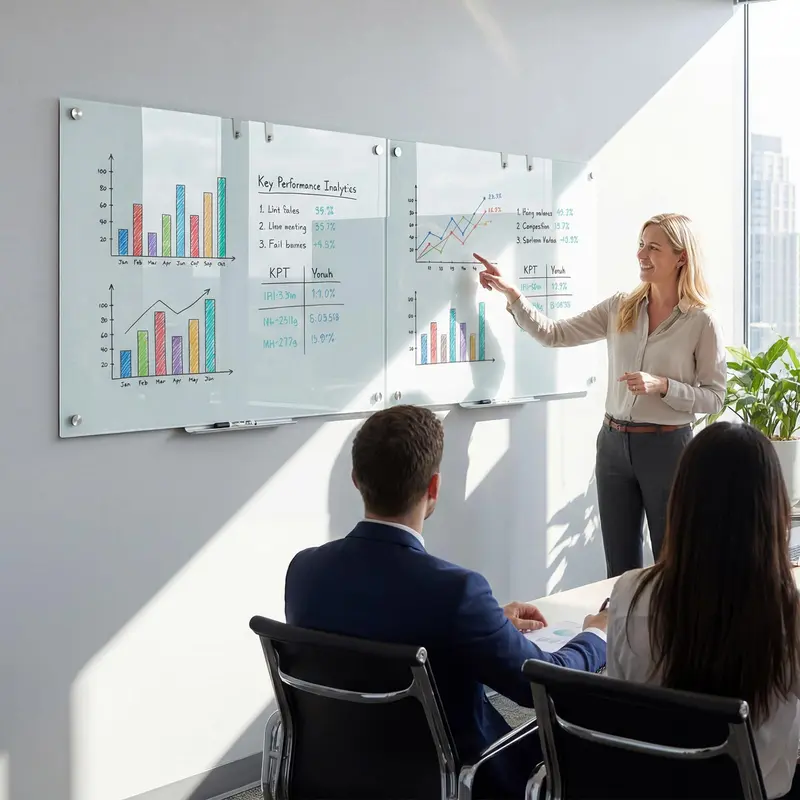 Goplus 36" x 24" magnetische Glas-Whiteboard-Tafel zum Trockenlöschen mit Radierer