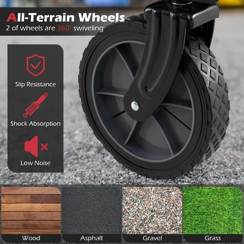 GoPlus 38" zusammenklappbarer Transportwagen mit All-Terrain-Rädern und 2 Getränkehaltern