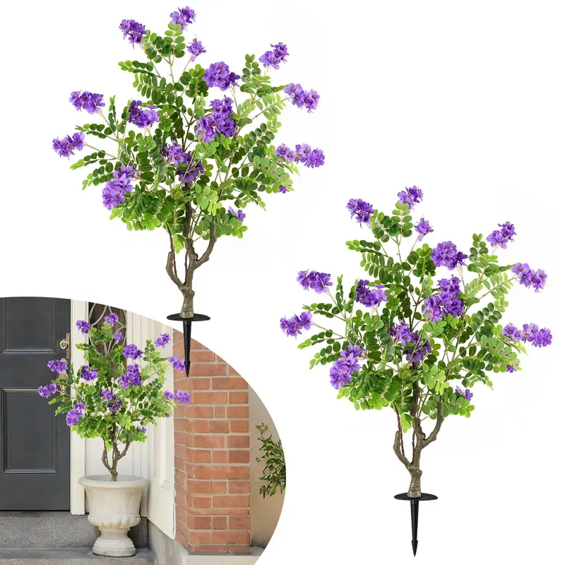Goplus 39" 2er-Set künstliche Robinienblütenbäume mit Bodenspitzen | Sophora japonica Blüten