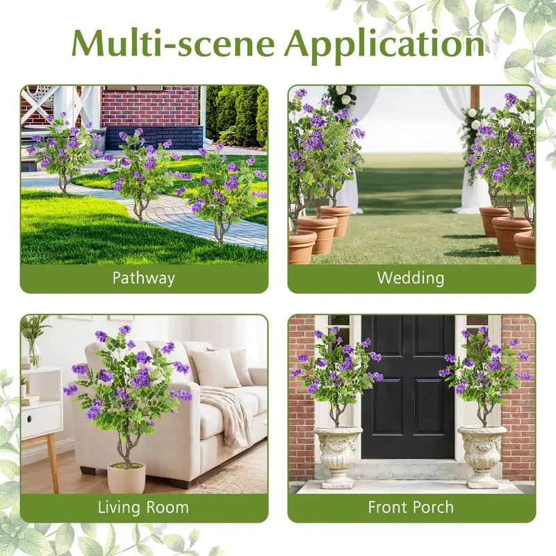 Goplus 39" 2er-Set künstliche Robinienblütenbäume mit Bodenspitzen | Sophora japonica Blüten