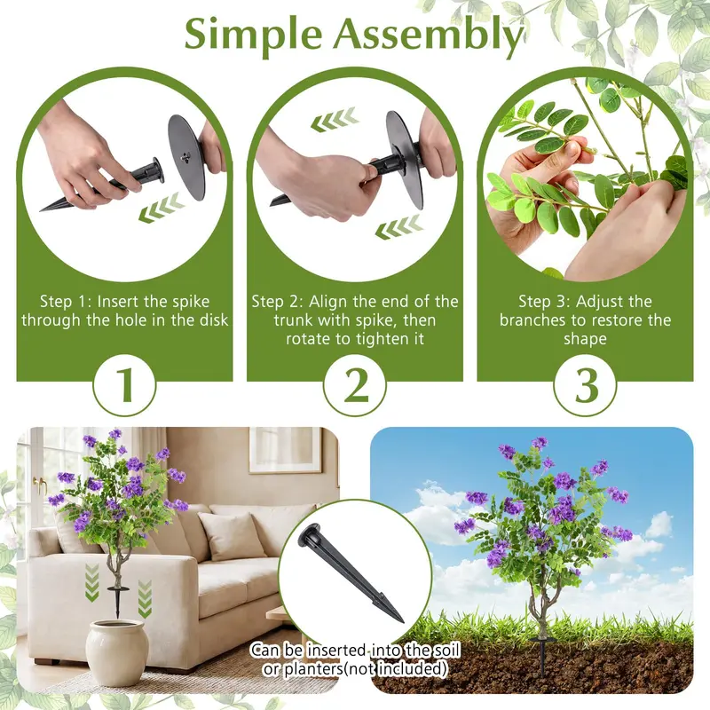 Goplus 39" 2er-Set künstliche Robinienblütenbäume mit Bodenspitzen | Sophora japonica Blüten
