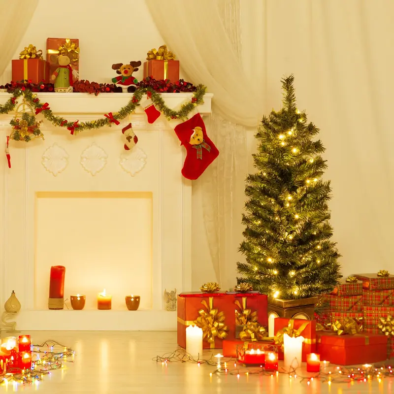 GoPlus 4-Fuß-Weihnachtsbaum mit integrierter Beleuchtung für Eingangsbereiche 2