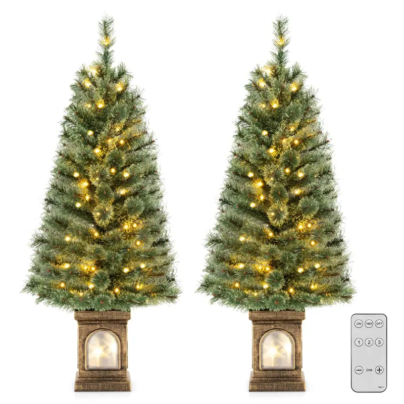 GoPlus 4-Fuß-Weihnachtsbaum mit integrierter Beleuchtung für Eingangsbereiche