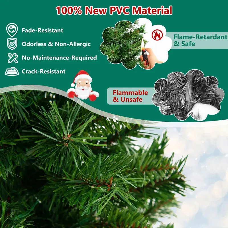 GoPlus 4-Fuß-Weihnachtsbaum mit integrierter Beleuchtung für Eingangsbereiche