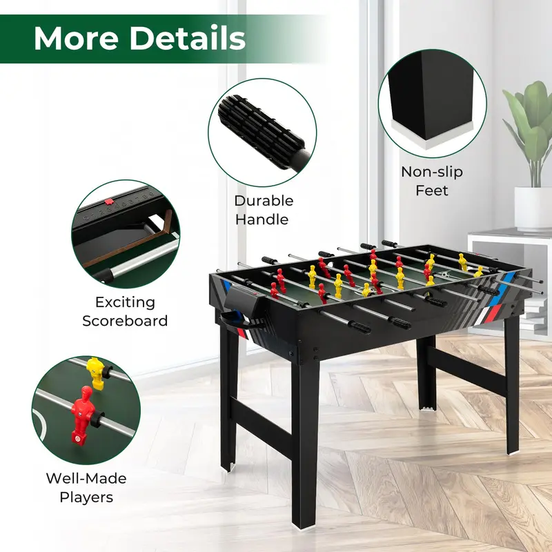 Goplus 4-in-1-Kombinationsspiel-Tisch – Mehrzweck-Spieltisch mit Fußball, Air-Hockey, Billard und Tischtennis