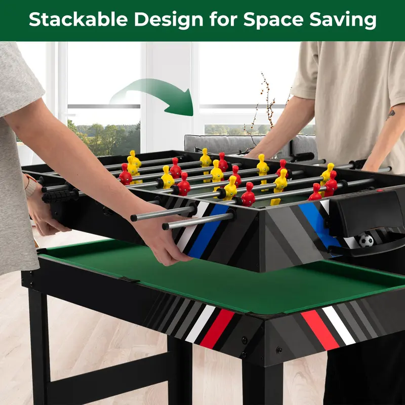 Goplus 4-in-1-Kombinationsspiel-Tisch – Mehrzweck-Spieltisch mit Fußball, Air-Hockey, Billard und Tischtennis