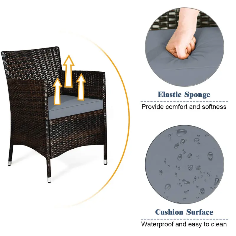 Goplus 4-teiliges Rattan-Patio-Set